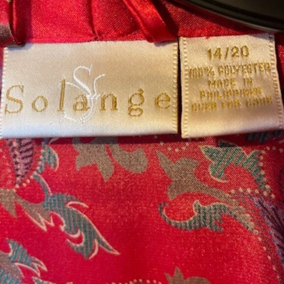 Vintage Red Kimono short floral print Robe 14/20 - Picture 8 of 8